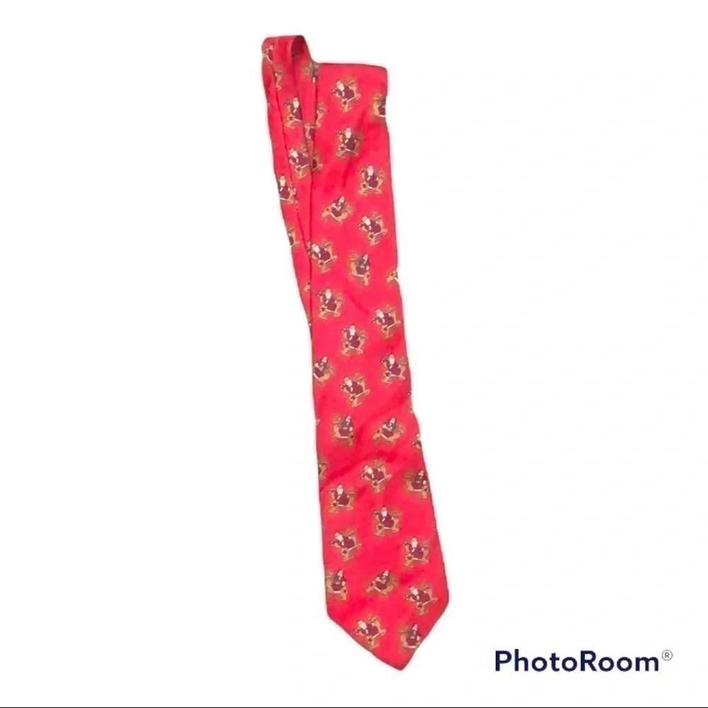 Perry Ellis Portfolio 100% Silk Festive Christmas Holiday Tie . Made In the USA